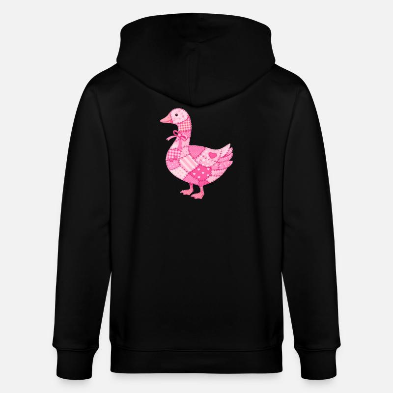 Canard Rose Patchwork - Veste à capuche bio CULTIVATOR Stanley/Stella Unisexe - noir