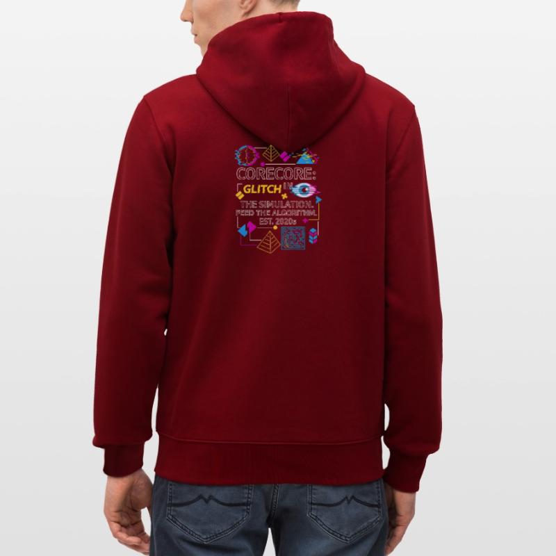 Corecore Glitch Simulation Algorithm Collage Stanley/Stella Unisex Bio-Kapuzenjacke CULTIVATOR 