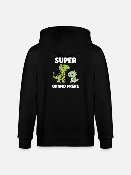 Super Big Brother Dinosaurs - Stanley/Stella CULTIVATOR Unisex Organic Hooded Jacket - black