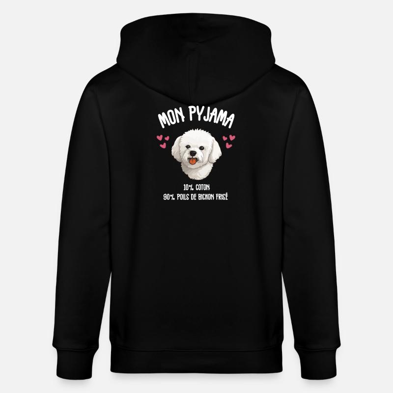 Pyjama Poils de Bichon - Veste à capuche bio CULTIVATOR Stanley/Stella Unisexe - noir