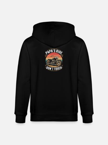 Motorsykkel-slagord for kule mennesker - Stanley/Stella CULTIVATOR økologisk unisex hettejakke - svart