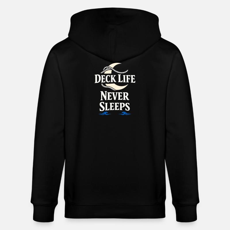 Seemannschaftsgeschenk Für Deckhand Ocean Work - Stanley/Stella Unisex Bio-Kapuzenjacke CULTIVATOR  - Schwarz