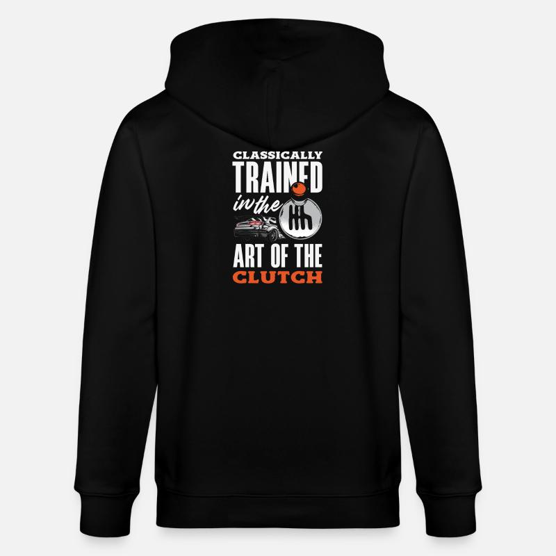 Manual car, classically trained - Stanley/Stella CULTIVATOR  Unisex Organic Hooded Jacket - black