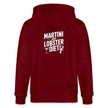 Martini- und Hummerdiät - Stanley/Stella Unisex Bio-Kapuzenjacke CULTIVATOR  - Burgunderrot - Hinten - Anna (173cm)