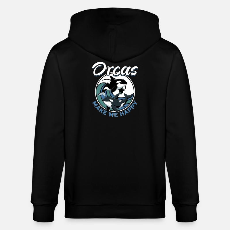 Funny Orca - Stanley/Stella Unisex Bio-Kapuzenjacke CULTIVATOR  - Schwarz