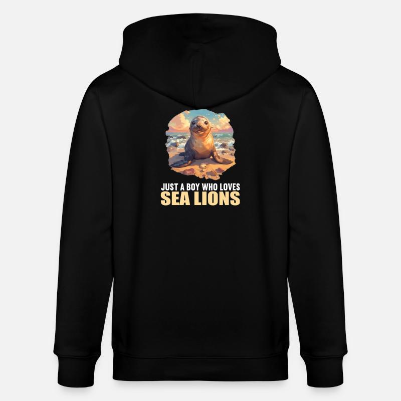 Seelöwen Seelöwe - Stanley/Stella Unisex Bio-Kapuzenjacke CULTIVATOR  - Schwarz
