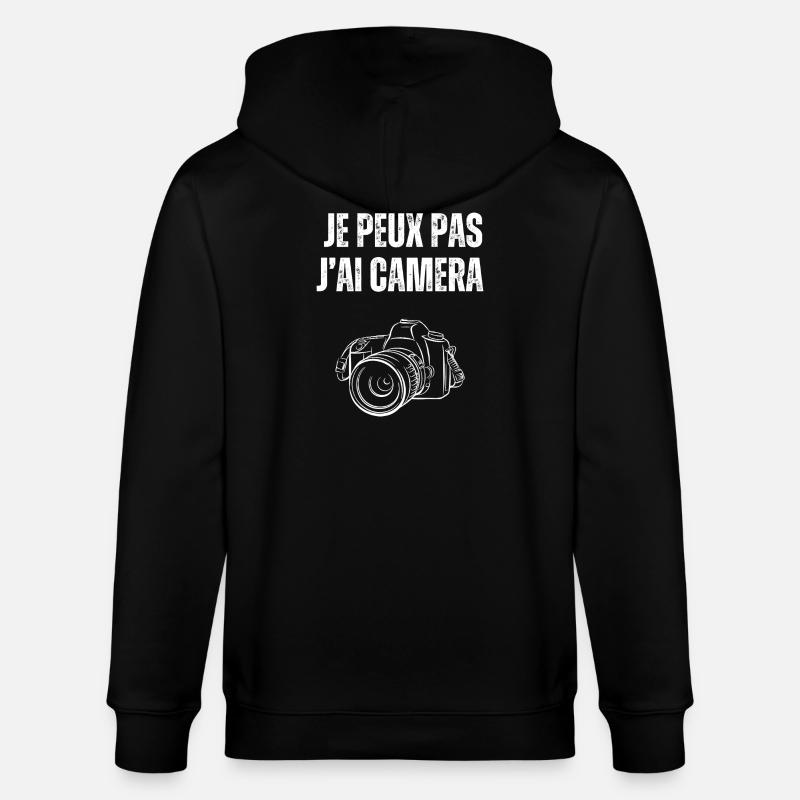 Je peux pas j'ai caméra - Veste à capuche bio CULTIVATOR Stanley/Stella Unisexe - noir