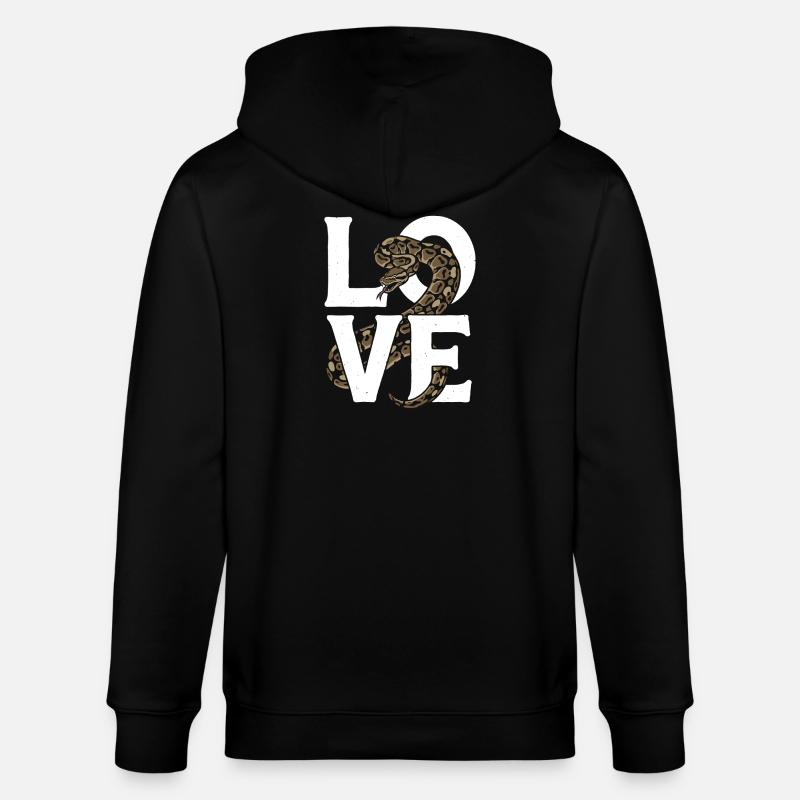 Königspython Schlangen LOVE Terrarium Python - Stanley/Stella Unisex Bio-Kapuzenjacke CULTIVATOR  - Schwarz