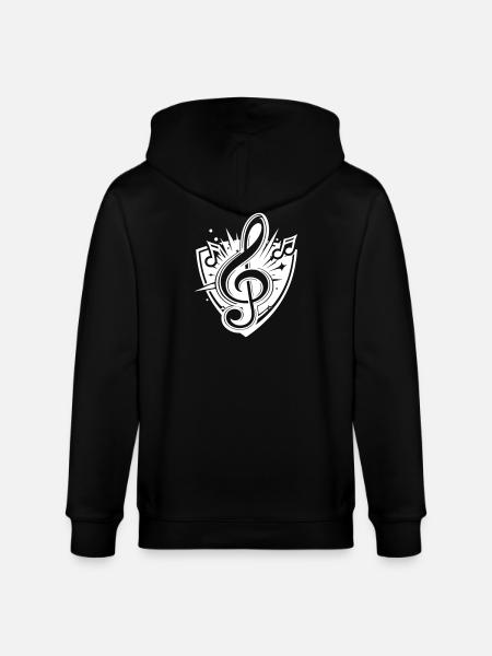 clef music logo - Stanley/Stella CULTIVATOR  Unisex Organic Hooded Jacket - black