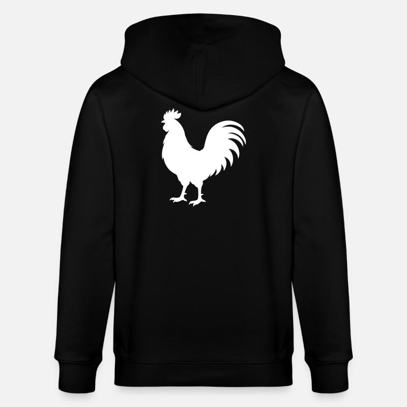 Hahn Silhouette - Stanley/Stella Unisex Bio-Kapuzenjacke CULTIVATOR  - Schwarz