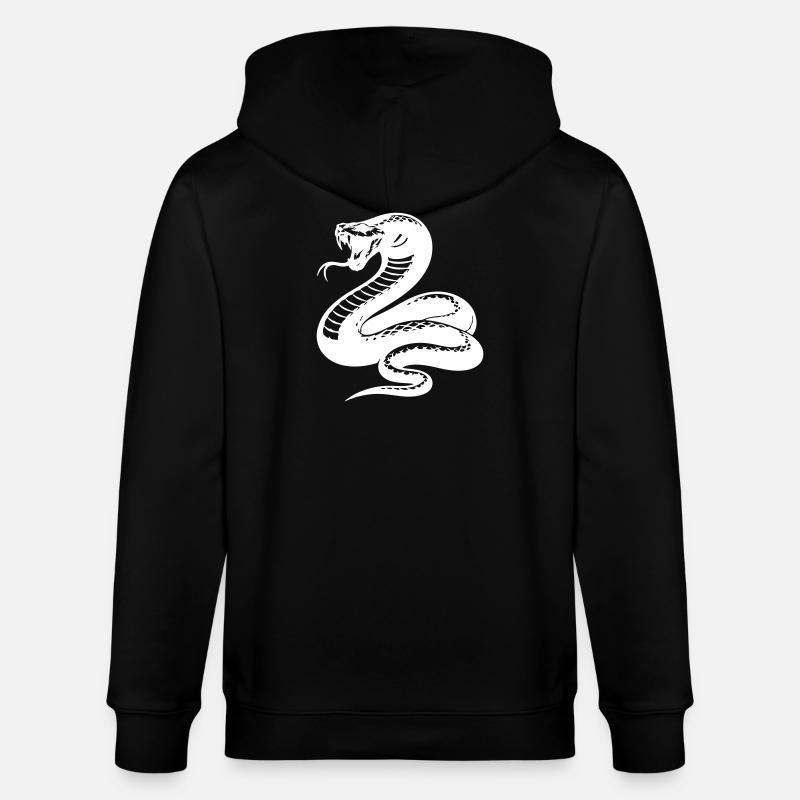 Snake Python Silhouette - Stanley/Stella CULTIVATOR  Unisex Organic Hooded Jacket - black