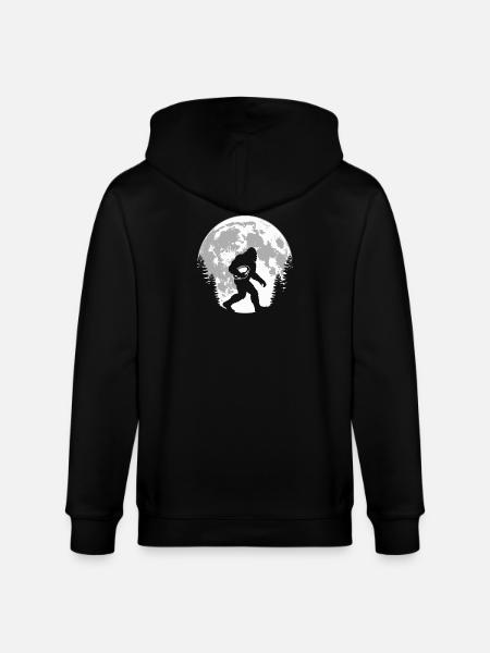 Bigfoot Rugby Player Moon - Stanley/Stella CULTIVATOR  Unisex Organic Hooded Jacket - black
