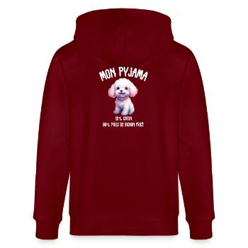 Pyjama Drôle Chien Bichon - Veste à capuche bio CULTIVATOR Stanley/Stella Unisexe - bordeaux - Dos - Anna (173cm)