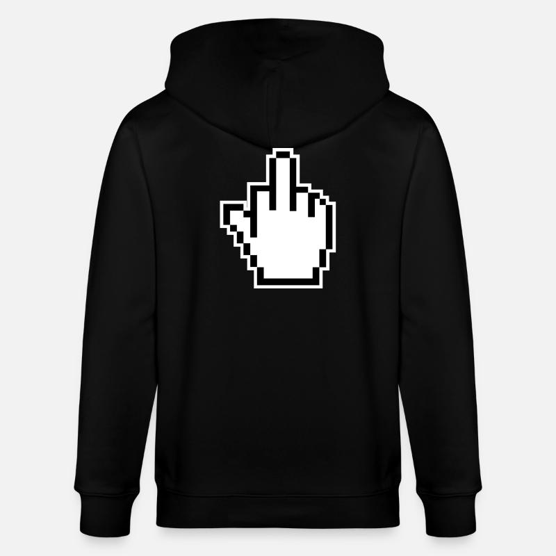 Middle Finger Cursor Middlefinger - Stanley/Stella CULTIVATOR  Unisex Organic Hooded Jacket - black