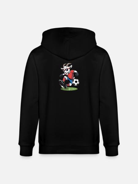 Cool Soccer Goat Goat with Sunglasses - Stanley/Stella CULTIVATOR Unisex Organic Hooded Jacket - black