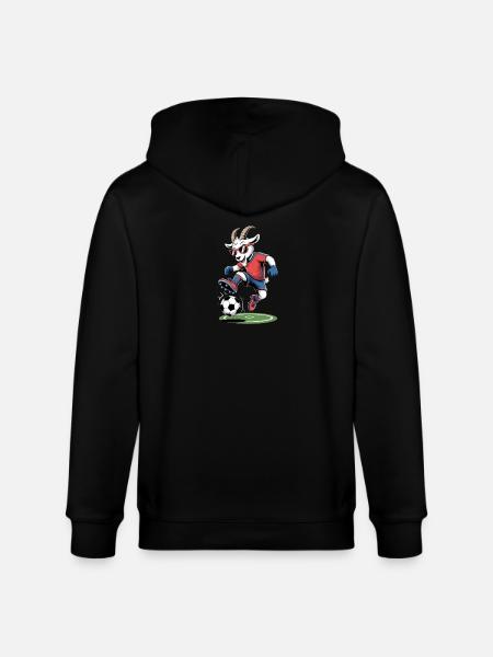 Stylish football goat with sunglasses - Stanley/Stella CULTIVATOR Unisex Organic Hooded Jacket - black