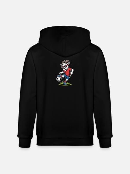 Coole Fußball Ziege mit Sonnenbrille - Stanley/Stella Unisex Bio-Kapuzenjacke CULTIVATOR - Schwarz