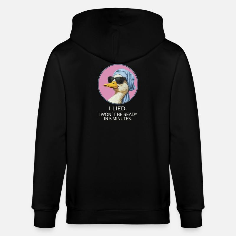 I Lied Duck – Lustiges Statement Design - Stanley/Stella Unisex Bio-Kapuzenjacke CULTIVATOR  - Schwarz