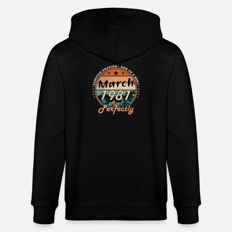 Cadeau d’anniversaire mars 1981 - Veste à capuche bio CULTIVATOR Stanley/Stella Unisexe - noir