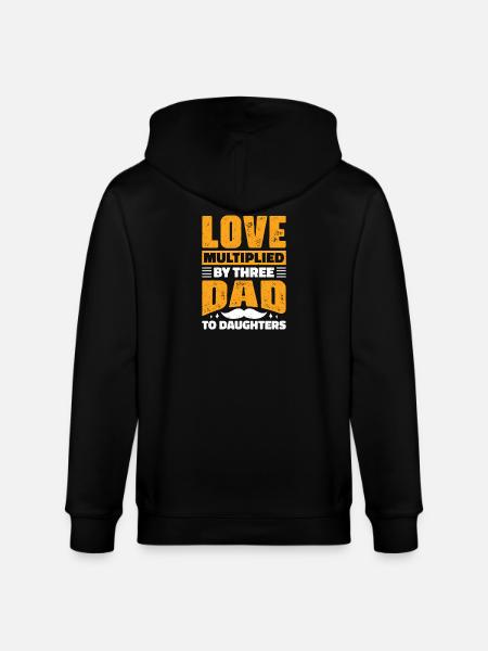 Dad father of three girls daughters - Stanley/Stella CULTIVATOR Unisex Organic Hooded Jacket - black