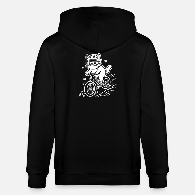 Cyclisme du chat de Kawaii - Veste à capuche bio CULTIVATOR Stanley/Stella Unisexe - noir