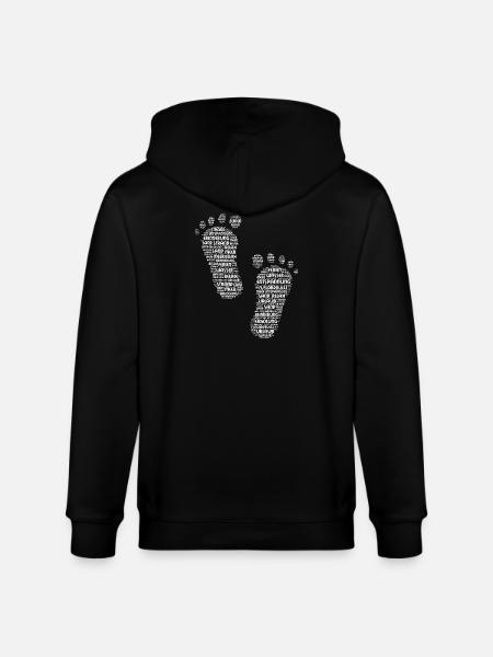 Feet, Barefoot, Big Feet, Footprint, Footprints - Stanley/Stella CULTIVATOR  Unisex Organic Hooded Jacket - black