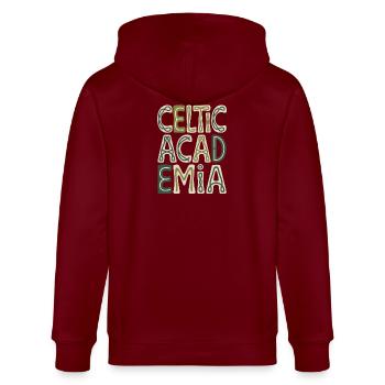 Lettrage de l’Académie Celtique - Veste à capuche bio CULTIVATOR Stanley/Stella Unisexe - bordeaux - Dos - Anna (173cm)