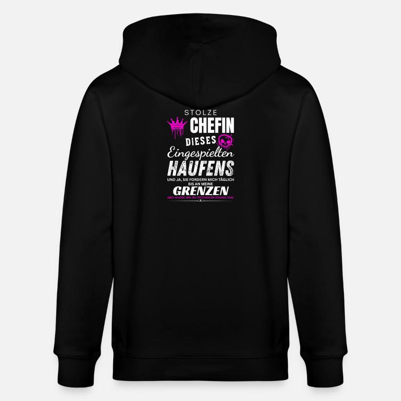 Stolze Chefin eingespielte Haufen Chefin Geschenke - Veste à capuche bio CULTIVATOR Stanley/Stella Unisexe - noir