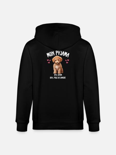 Hundepyjama-Pudel-Humor - Stanley/Stella Unisex Bio-Kapuzenjacke CULTIVATOR - Schwarz