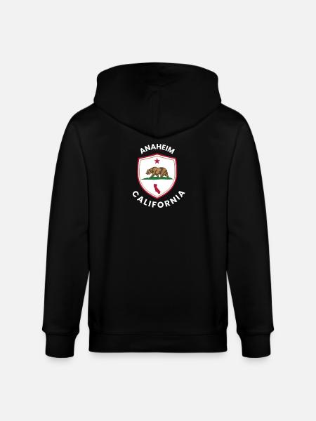 Anaheim California Bear Flag - Stanley/Stella CULTIVATOR  Unisex Organic Hooded Jacket - black