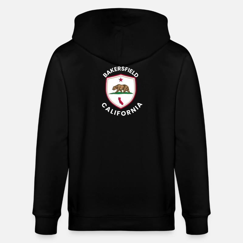 Bakersfield-Bärenemblem - Stanley/Stella Unisex Bio-Kapuzenjacke CULTIVATOR  - Schwarz