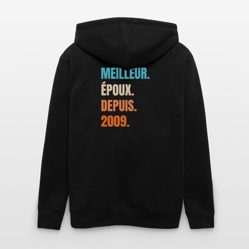 Bester Ehemann seit 2009 Geschenk-Ehemann Stanley/Stella Unisex Bio-Kapuzenjacke CULTIVATOR 