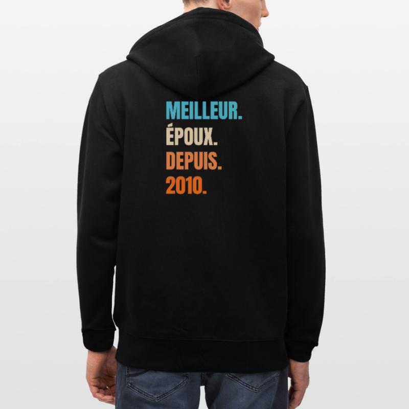 Bester Ehemann seit 2010 Geschenk-Ehemann Stanley/Stella Unisex Bio-Kapuzenjacke CULTIVATOR 
