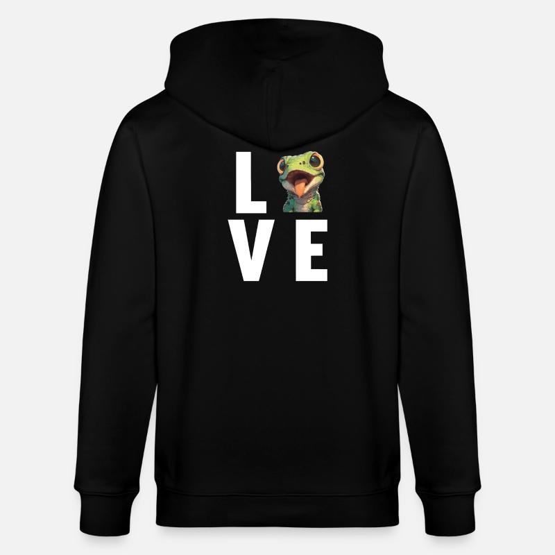Eidechsen Eidechse - Stanley/Stella Unisex Bio-Kapuzenjacke CULTIVATOR  - Schwarz
