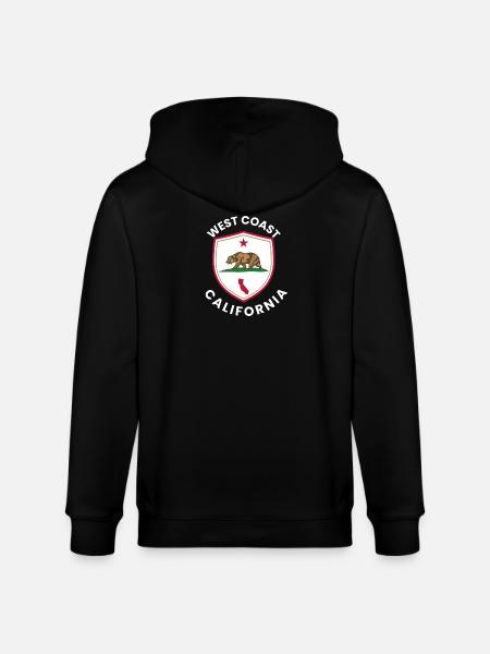 California Bear Shield Logo - Stanley/Stella CULTIVATOR Unisex Organic Hooded Jacket - black