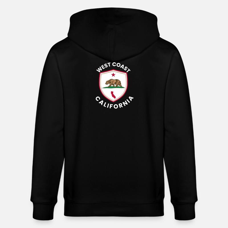 California Bear Shield Logo - Stanley/Stella CULTIVATOR  Unisex Organic Hooded Jacket - black