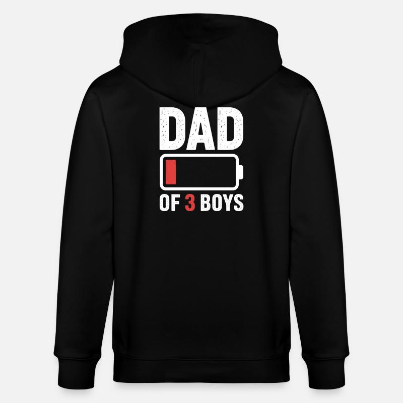 Papa de 3 garçons Pride - Veste à capuche bio CULTIVATOR Stanley/Stella Unisexe - noir