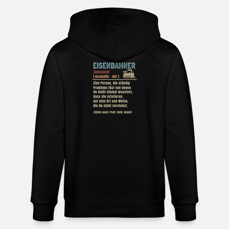 Eisenbahner Definition Eisenbahn Lokomotive - Stanley/Stella Unisex Bio-Kapuzenjacke CULTIVATOR  - Schwarz