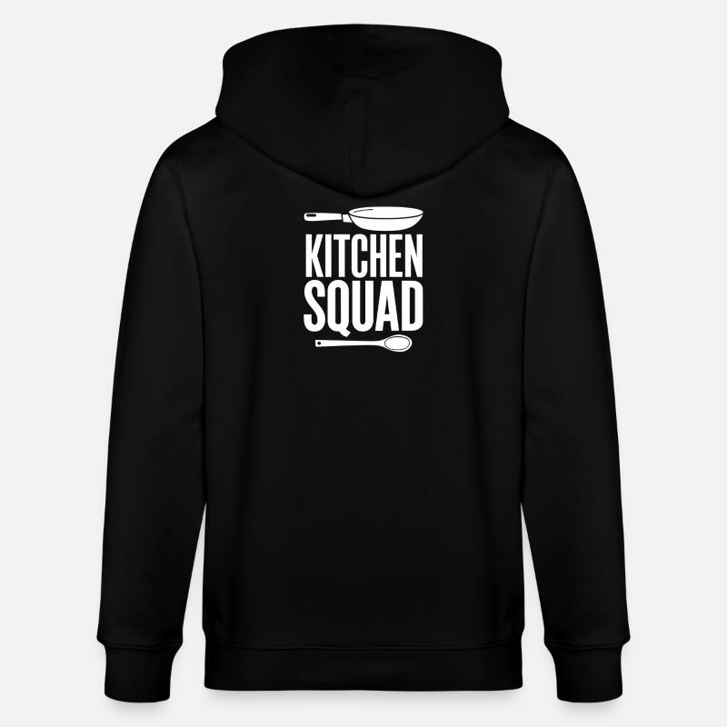 Kitchen Squad Kochteam Pfanne Kochlöffel - Stanley/Stella Unisex Bio-Kapuzenjacke CULTIVATOR - Schwarz