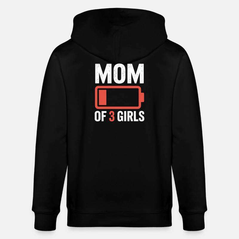 Maman de 3 filles - Veste à capuche bio CULTIVATOR Stanley/Stella Unisexe - noir