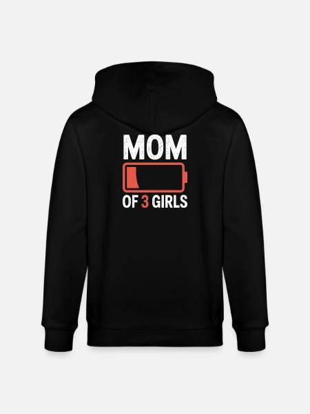 Mutter von 3 Mädchen Batterie-Ikon-Tee - Stanley/Stella Unisex Bio-Kapuzenjacke CULTIVATOR  - Schwarz