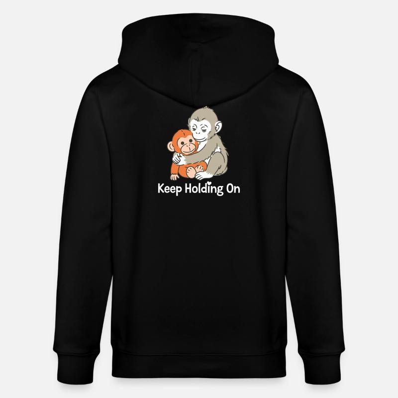Halt die Affenumarmung fest - Stanley/Stella Unisex Bio-Kapuzenjacke CULTIVATOR  - Schwarz