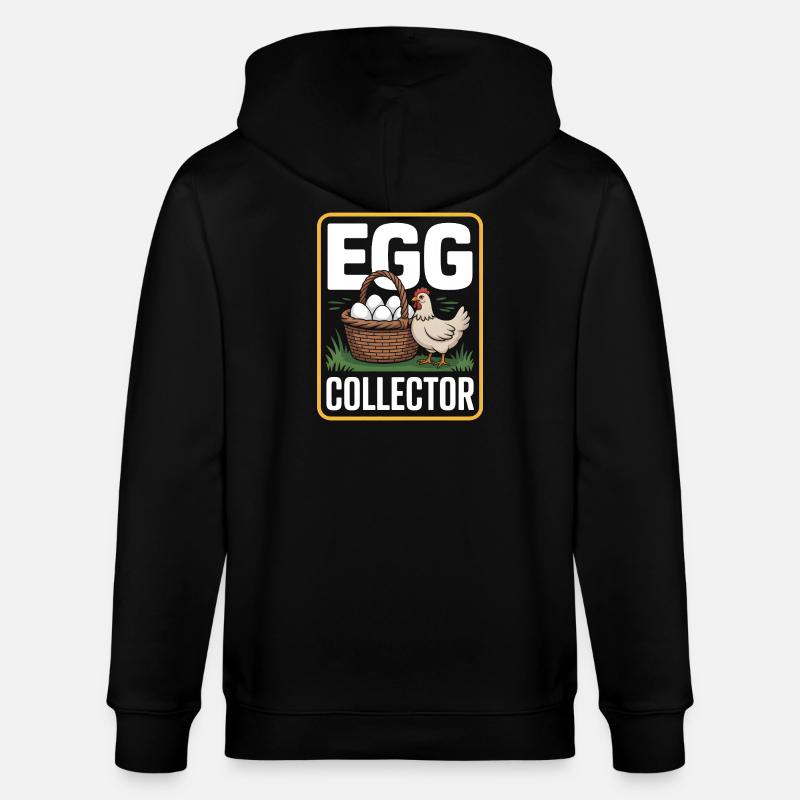 Eggs Collector Hühnerhalter Huhn - Stanley/Stella Unisex Bio-Kapuzenjacke CULTIVATOR  - Schwarz
