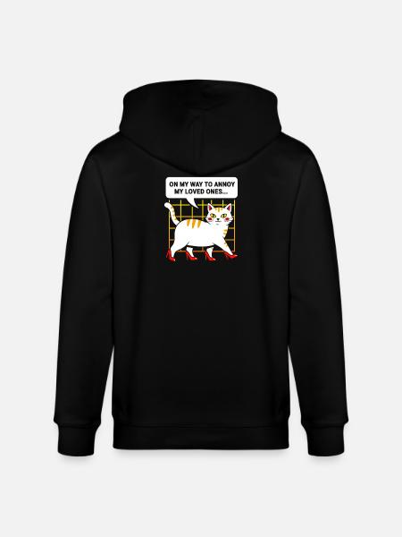 High-Heel Cat: Cheeky and Charming - Stanley/Stella CULTIVATOR Unisex Organic Hooded Jacket - black