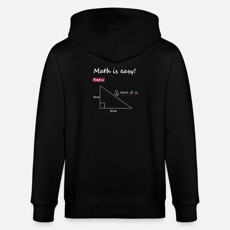 Find X Triangle Math Art - Stanley/Stella CULTIVATOR  Unisex Organic Hooded Jacket - black
