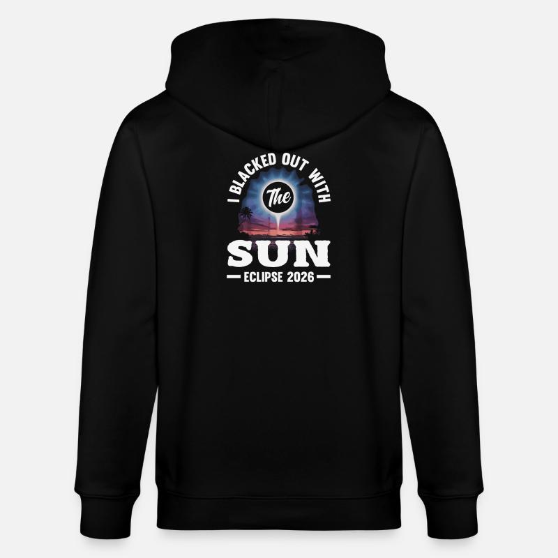 Éclipse solaire 2026, 12 août - Veste à capuche bio CULTIVATOR Stanley/Stella Unisexe - noir