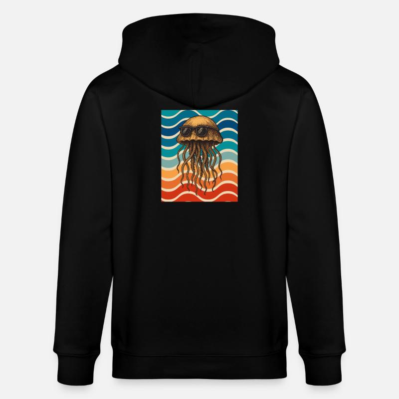 Plage des lunettes de soleil méduses - Veste à capuche bio CULTIVATOR Stanley/Stella Unisexe - noir
