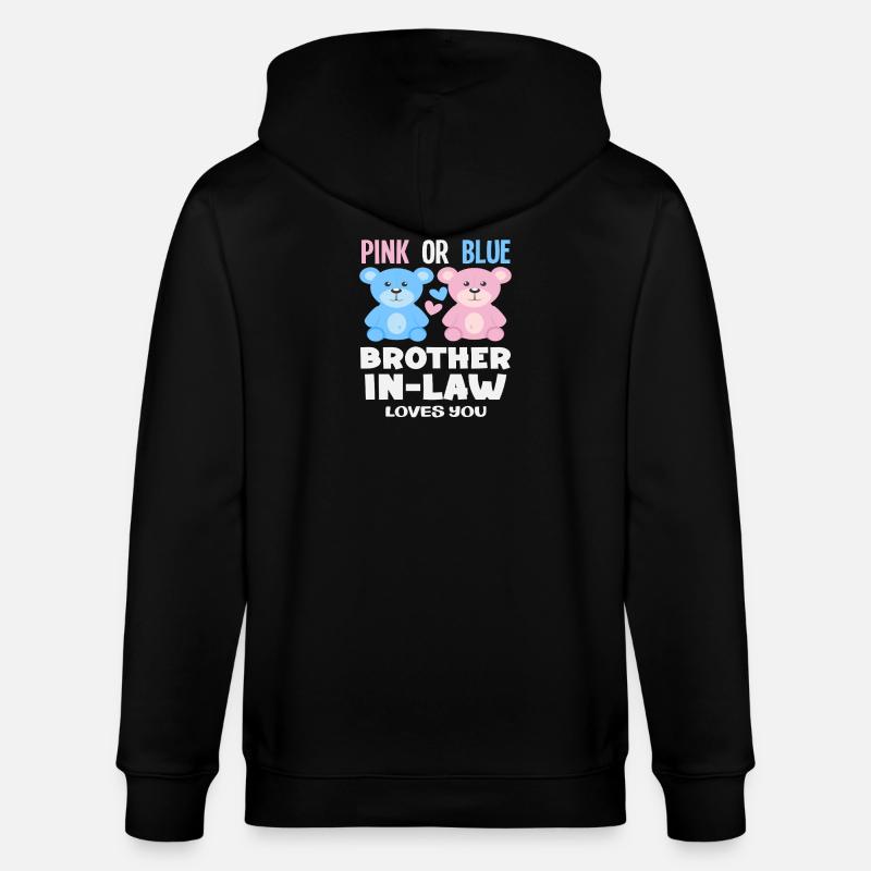 Pink Oder Blau Stiefbruder Liebt Dich - Stanley/Stella Unisex Bio-Kapuzenjacke CULTIVATOR  - Schwarz