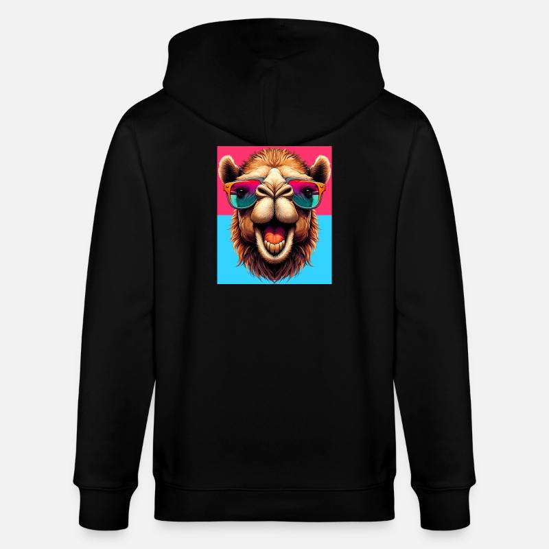 Kamel - Stanley/Stella Unisex Bio-Kapuzenjacke CULTIVATOR  - Schwarz