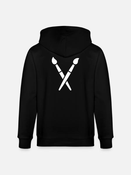 Brush, Painting, Art Symbol - Stanley/Stella CULTIVATOR Unisex Organic Hooded Jacket - black
